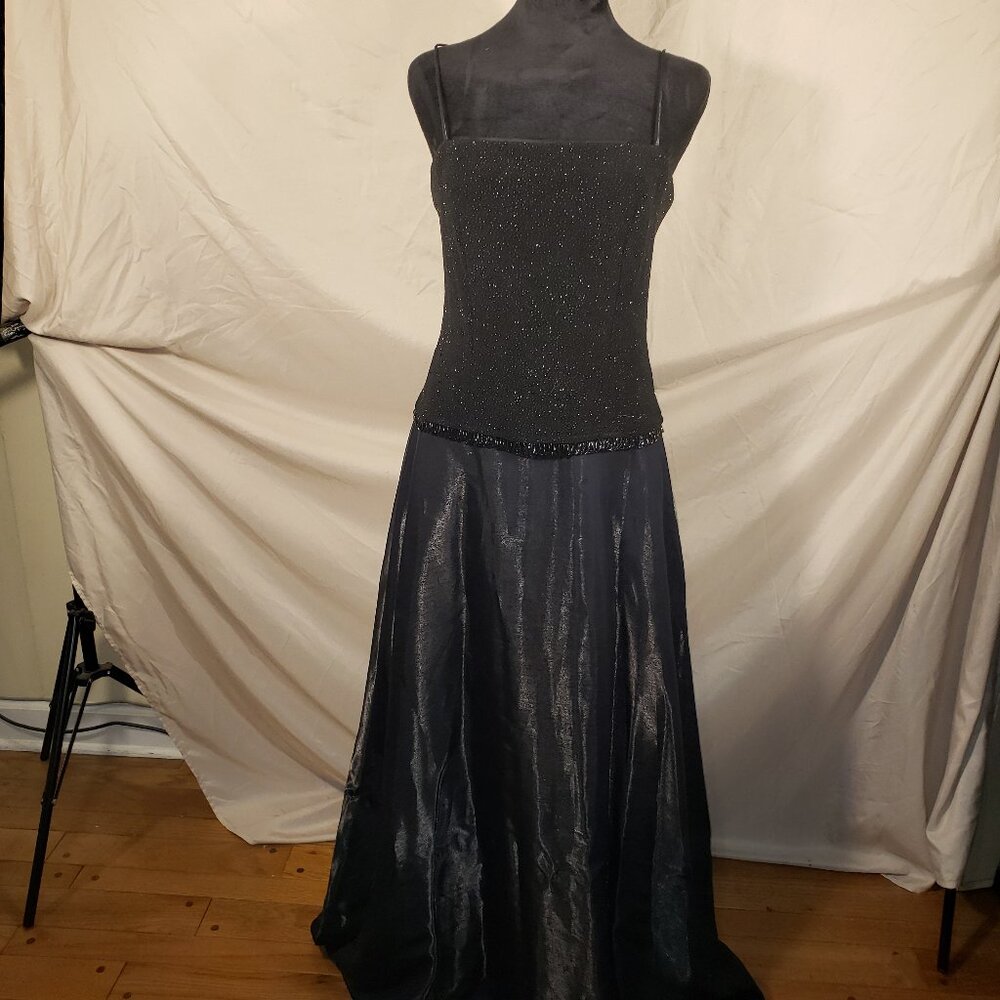 Betsy & Adam Black Sparkling Evening Gown - 14